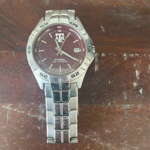 Men’s Fossil watch, Texas A&M branded, works just needs new battery.